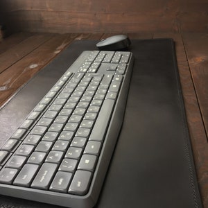 Flat, Small, Large stitched leather desk mat, gift anniversary, gift birthday gift for him table mat leather desk pad mousepad laptop mat.