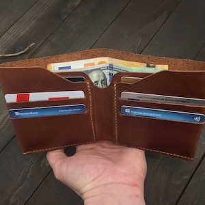 Cartera grande. Regalo de padrinos de boda. Cartera de cuero, billetera hecha a mano, billetera de cuero delgada, billetera de cuero minimalista. Un regalo maravilloso. Personalizado.
