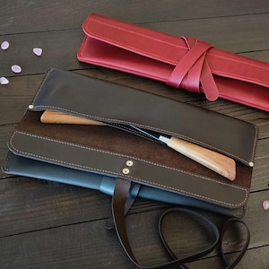 Personalized knife case with initials, Chef gifts, Leather knife holder, Custom knife case, Gift for chef, Leather knife storage
