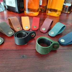 Leather Bottle Tag, Custom Small Rivet Tags, Personalized Leather Tags, Handmade Tag