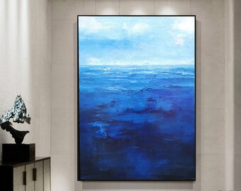 Impressionism 8x10 Painting 5x7 Abstract Blue Watercolor Digital Download