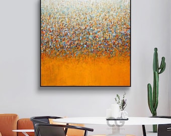 Jackson Pollock canvas kunst grote oranje muur kunst origineel abstract schilderij hedendaagse Pollock stijl kunst gekleurde kunst muur decor schilderij
