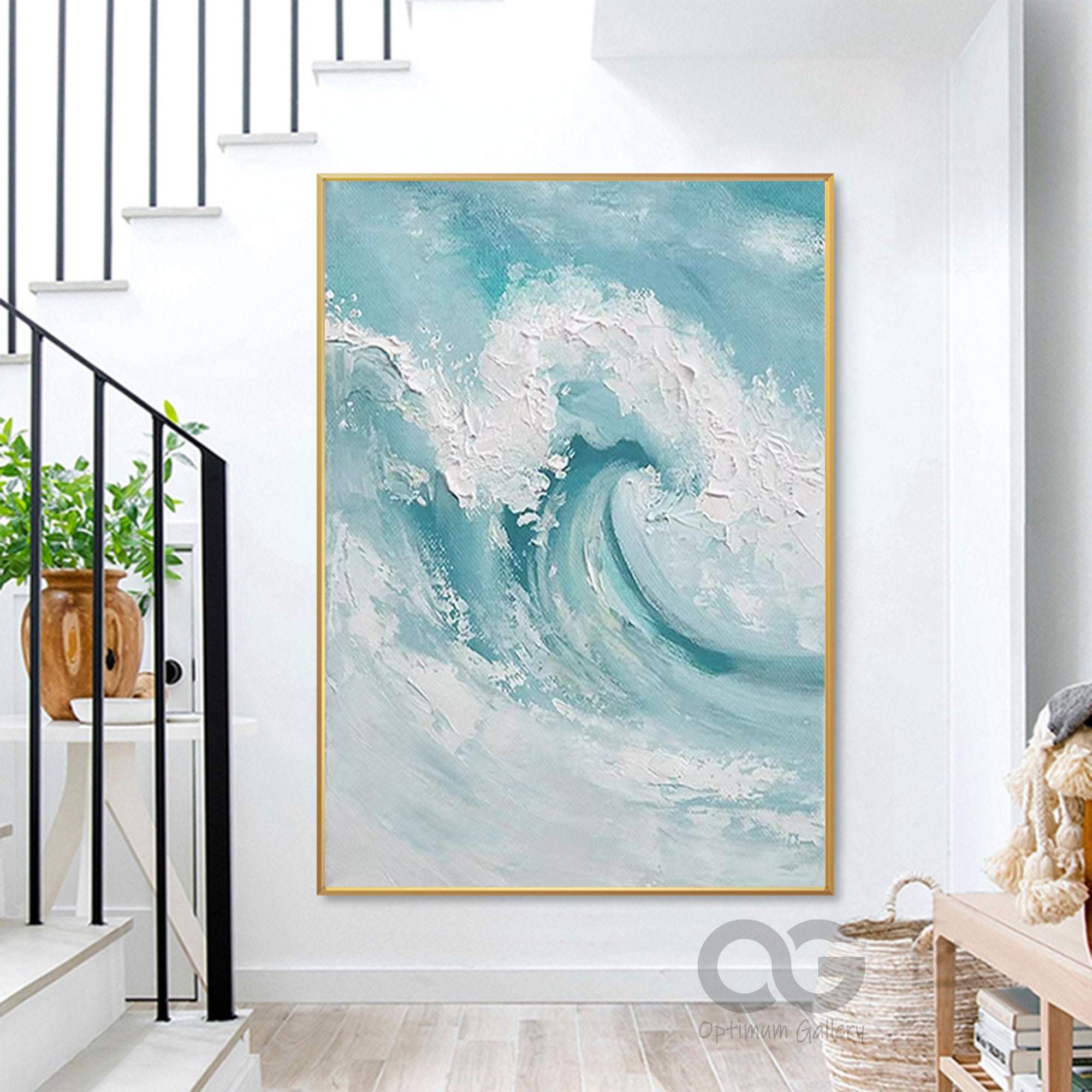 Textured Ocean Wall Art for Home Decor
