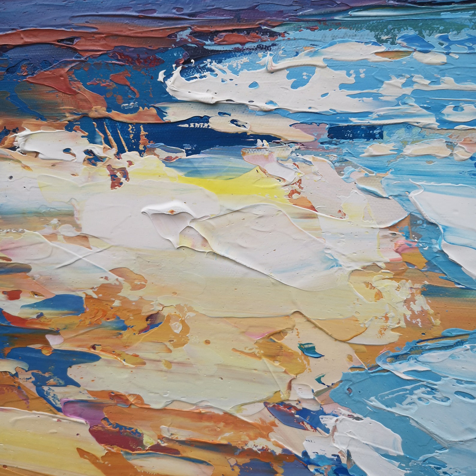 Abstract Coastal Painting Original Coastal Wall Art Framed Etsy