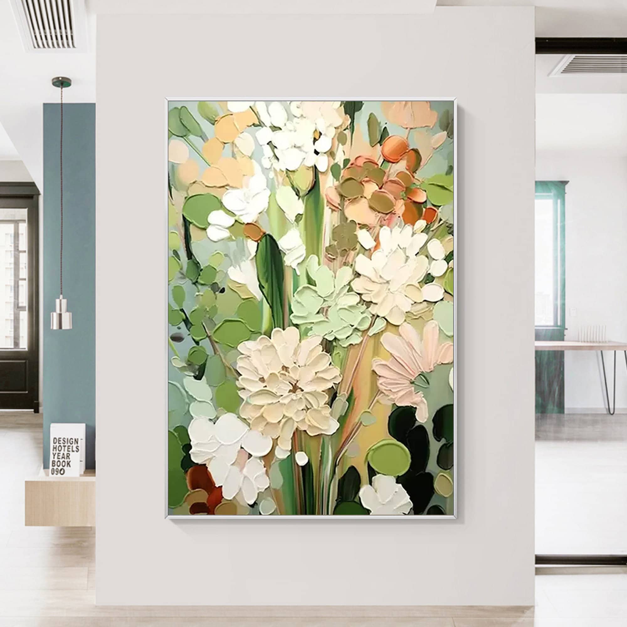 Textured Floral Painting on Canvas, Neutral Tone 3D Wall Art - Etsy