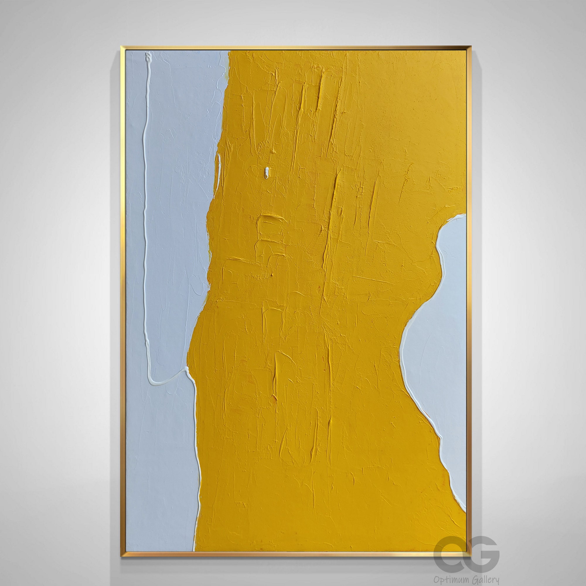 Large Minimalist Abstract Canvas Art Yellow Minimalist Etsy