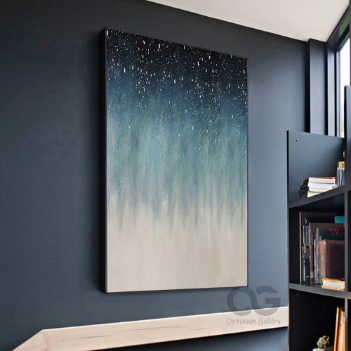 Large Textured Ocean Acrylic Painting Framed Ocean Painting On Canvas Abstract Ocean Art On Canvas Coastal Wall Art Beach Canvas Wall shops Decor