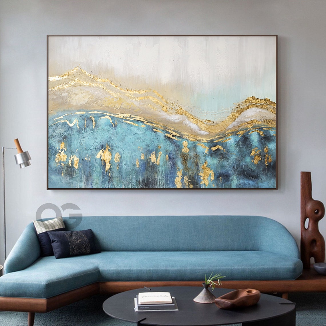 Navy Blue Abstract Painting on Canvas Original Modern Abstract Etsy