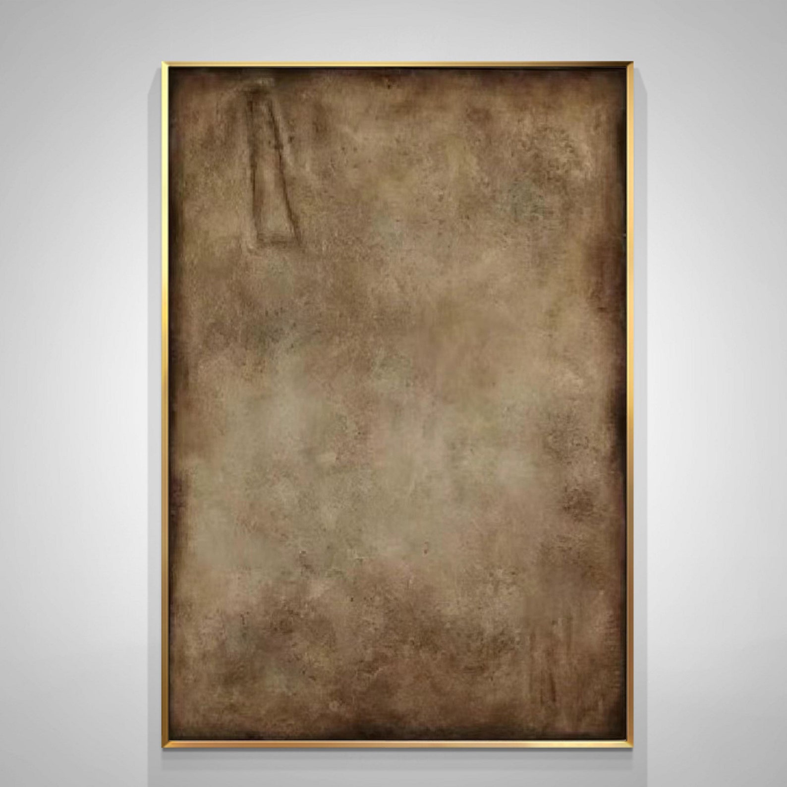Brown Abstract Painting Wabi Sabi Wall Art Brown Minimalist Painting ...