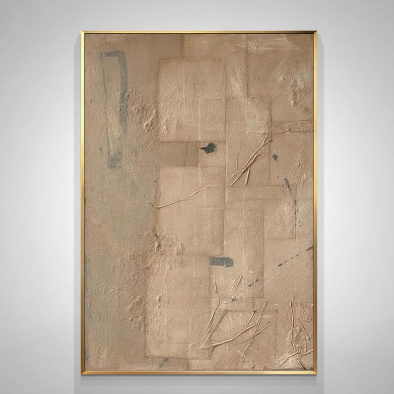 Brown Wabi Sabi Wall Art Brown Beige Abstract Painting Brown Minimalist ...