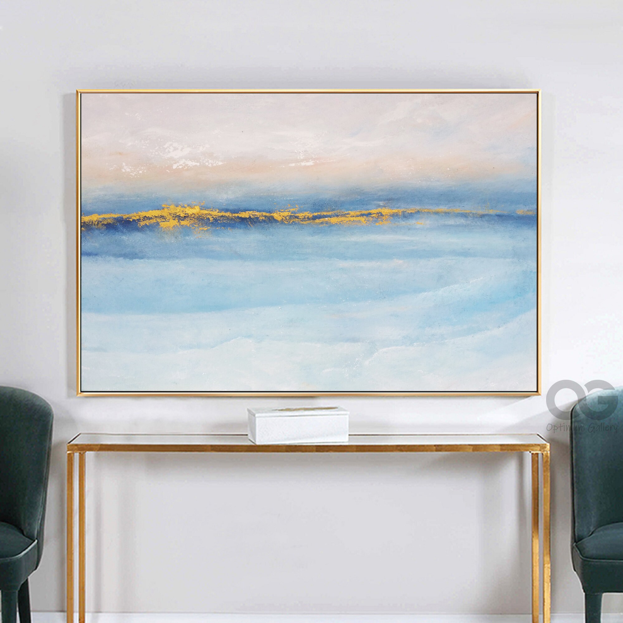 Ocean Wave Wall Art： Large Sunrise Acrylic Seascape Painting