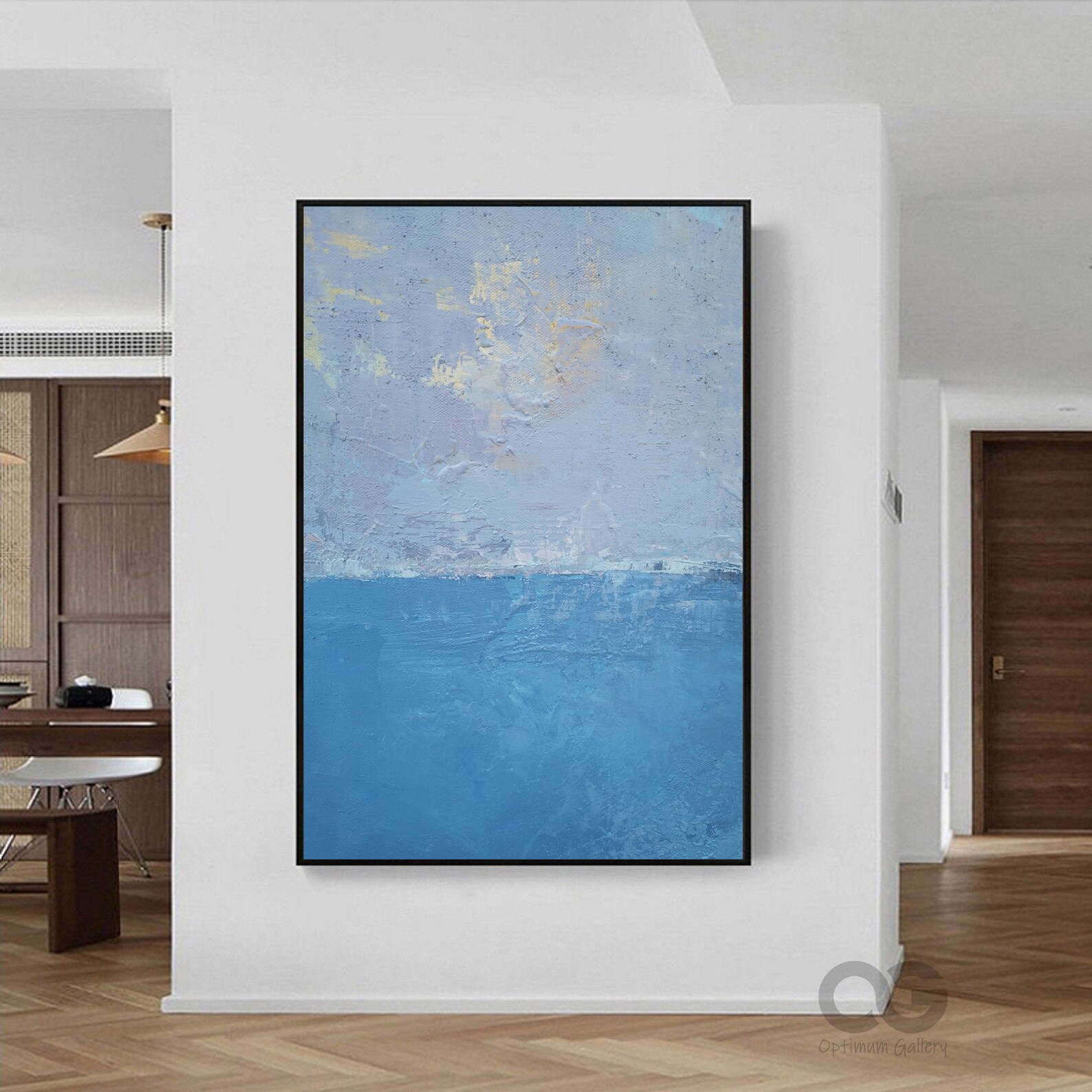 Abstract Blue Ocean Canvas Painting Original Sea and Sky Etsy