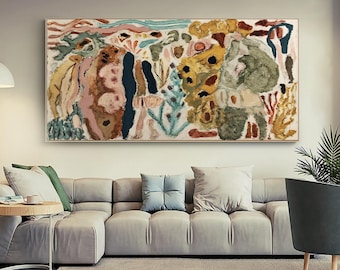 Original Abstract Oil Painting: Beige Neutral Palette, Minimalist Wall Art