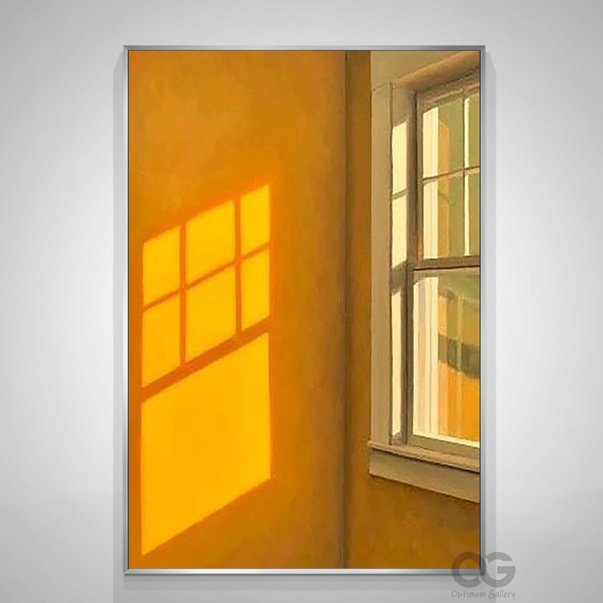 Sunlight Window Shadow Painting, Warm Minimalist Art - Etsy