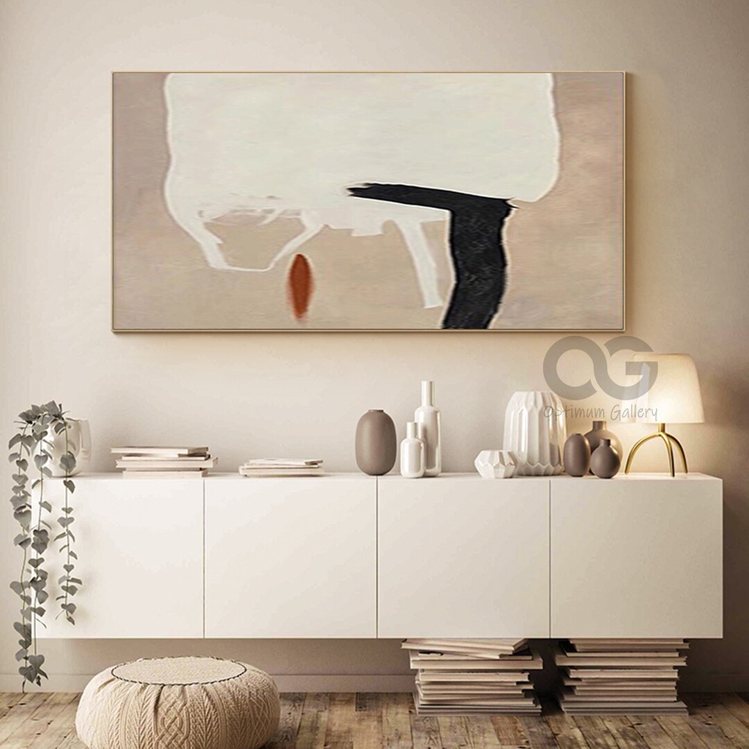Large Minimalist Beige Wall Art Texture Minimalist Abstract Painting ...
