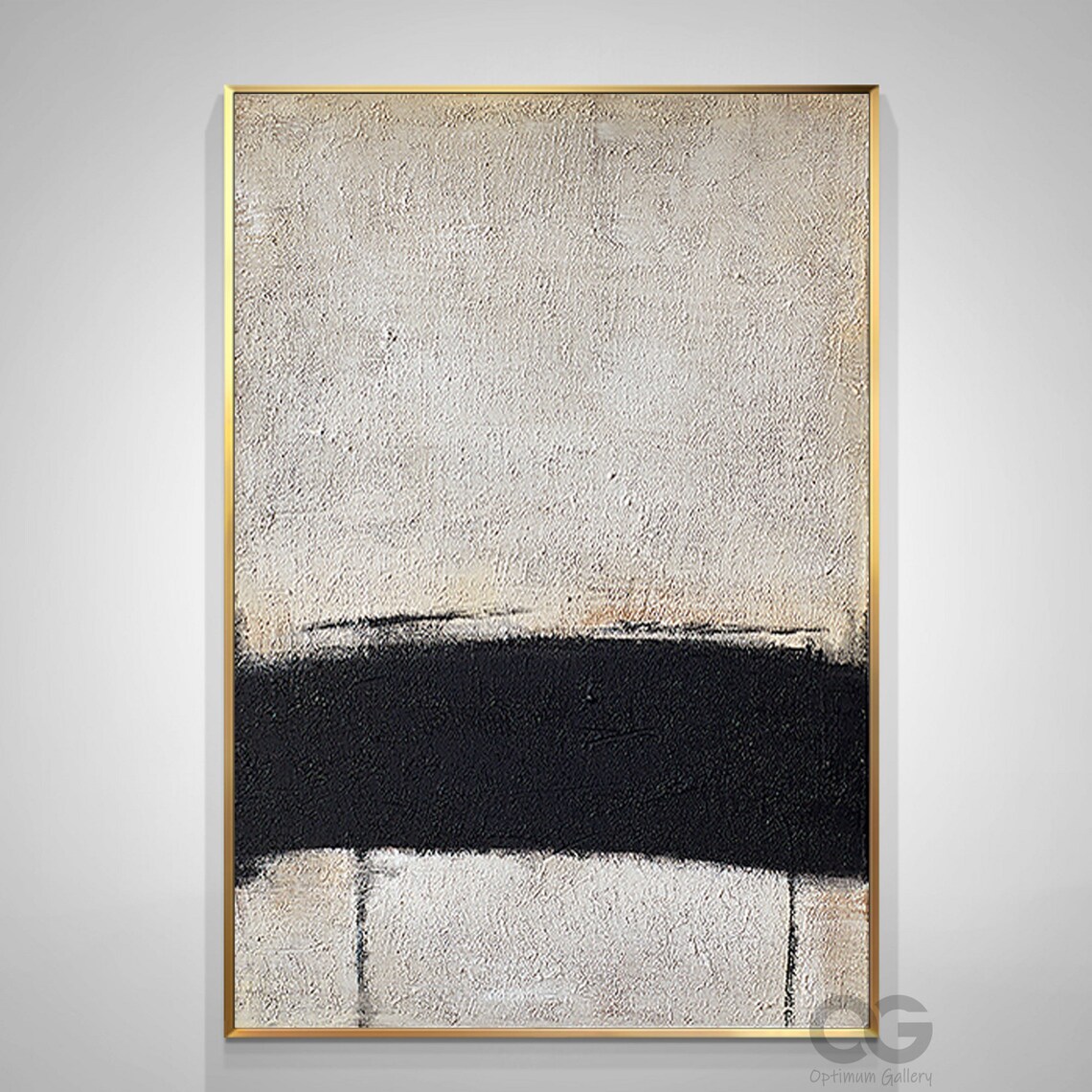 Original Beige and Black Wall Art Large Modern Abstract - Etsy