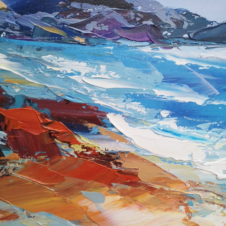 Framed Seaside Wall Art Seaside Painting Abstract Seascapes Etsy