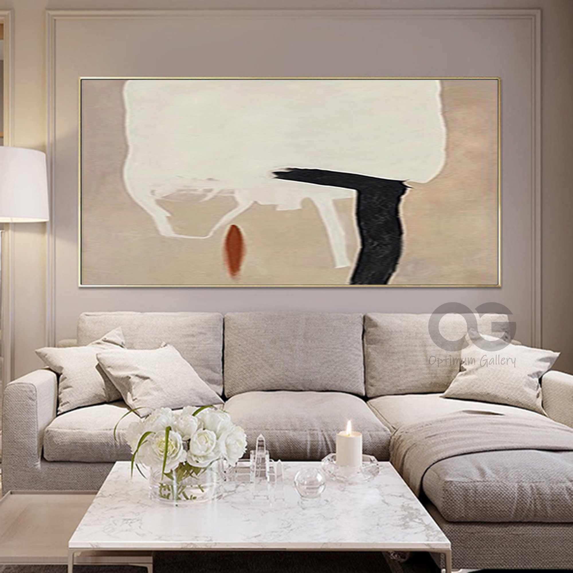 Large Minimalist Beige Wall Art Texture Minimalist Abstract - Etsy
