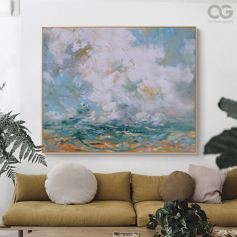 Abstract Beach Themed Paintings Acrylic Abstract Ocean Etsy