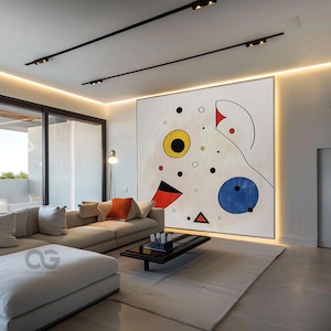 Original Abstract Canvas Art Large White Painting Colorful Textured Wall Art Modern Orange Abstract Painting Framed Hand Painting Wall Decor