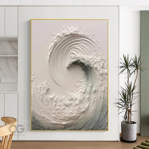 Tableau Mural En Verre Trempé – Impression Moderne De Vagues Abstraites – VA Art-Glass