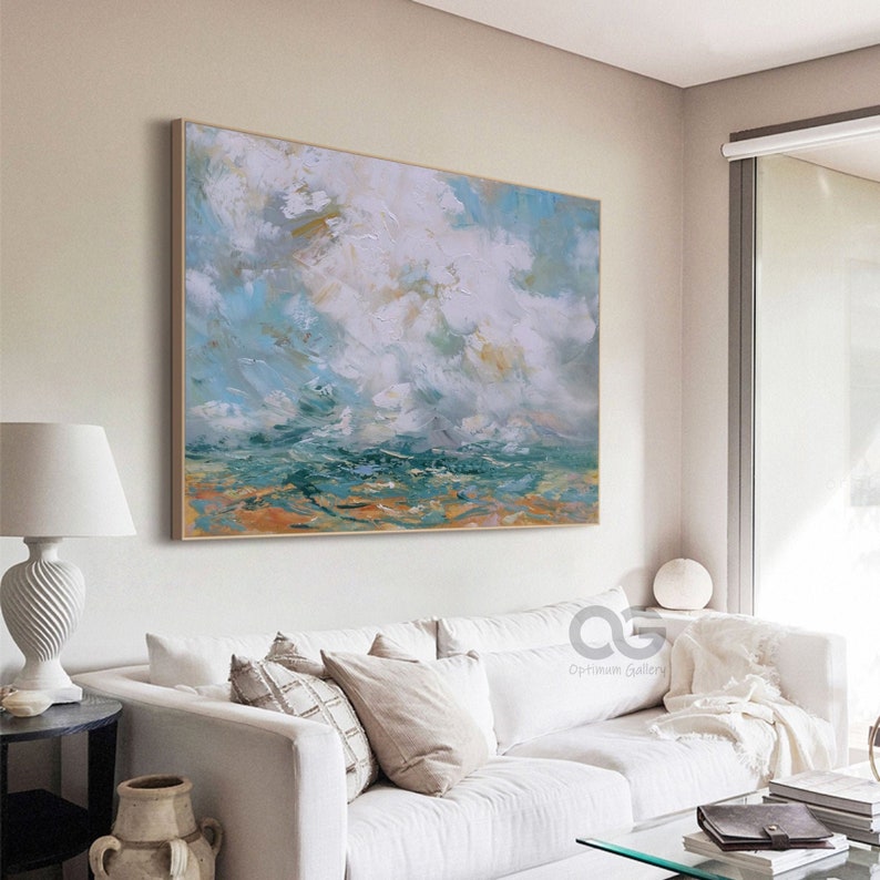 Abstract Beach Themed Paintings Acrylic Abstract Ocean Etsy