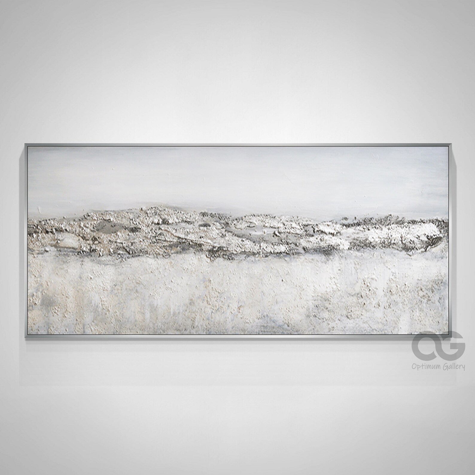 Abstract White Wall Art Framed Textured Landscape Wall Art Etsy