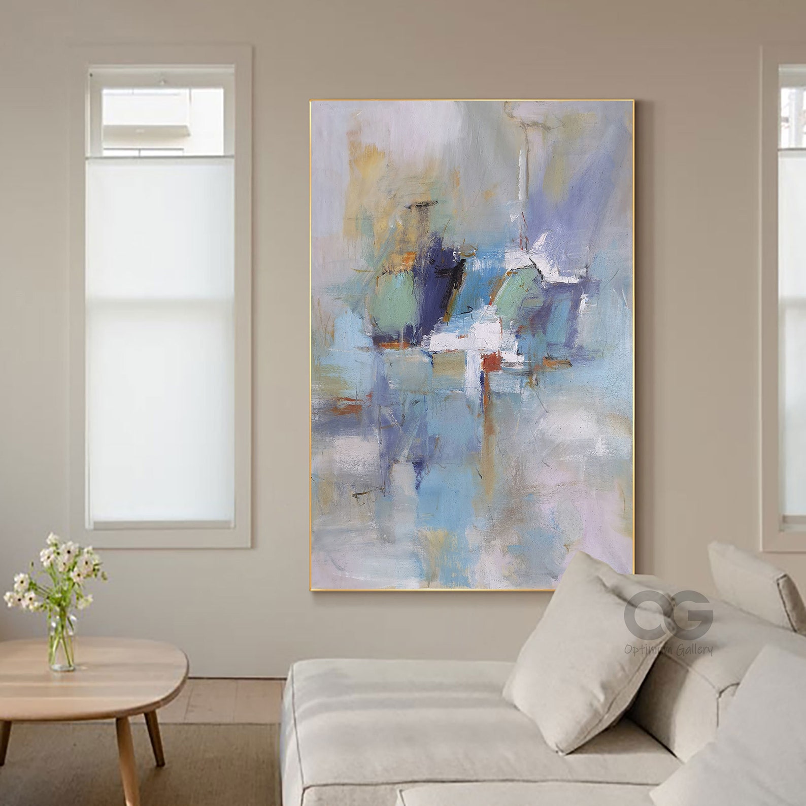 large-abstract-canvas-art-original-blue-and-grey-painting-huge-etsy