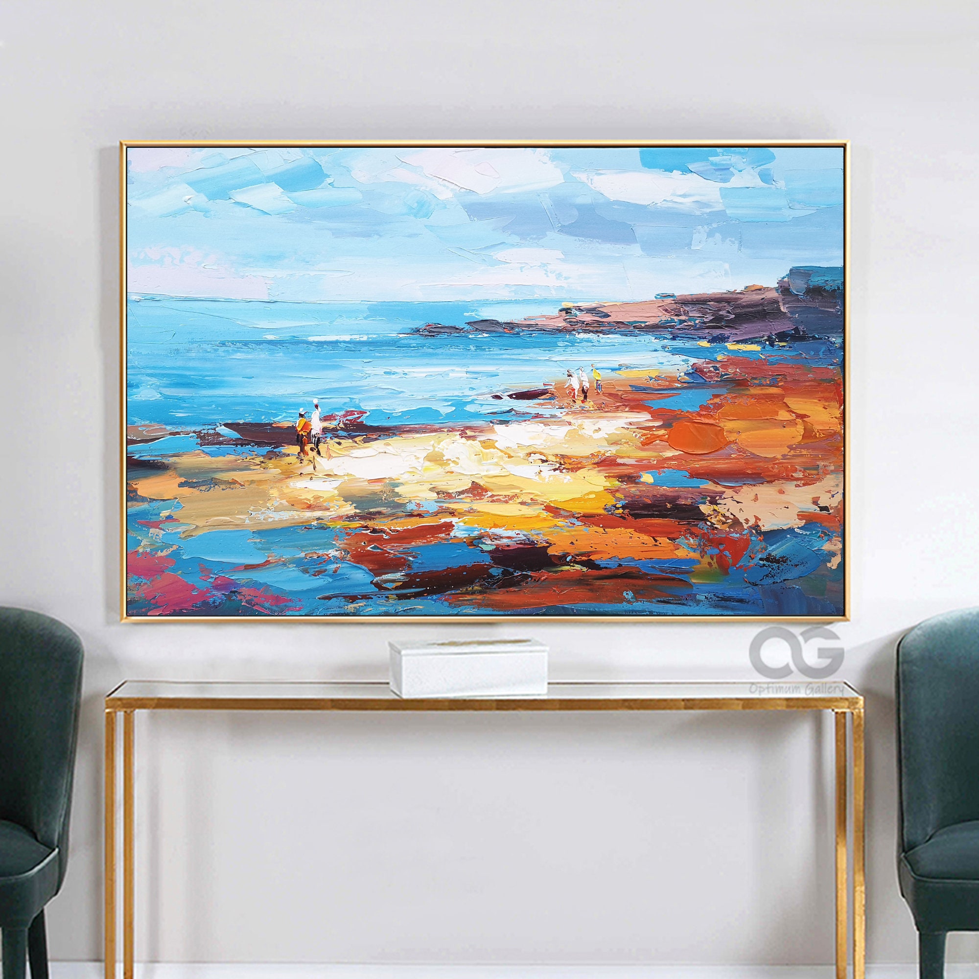 Abstract Seascape Paintings On Canvas Acrylic Seascape Canvas | Etsy