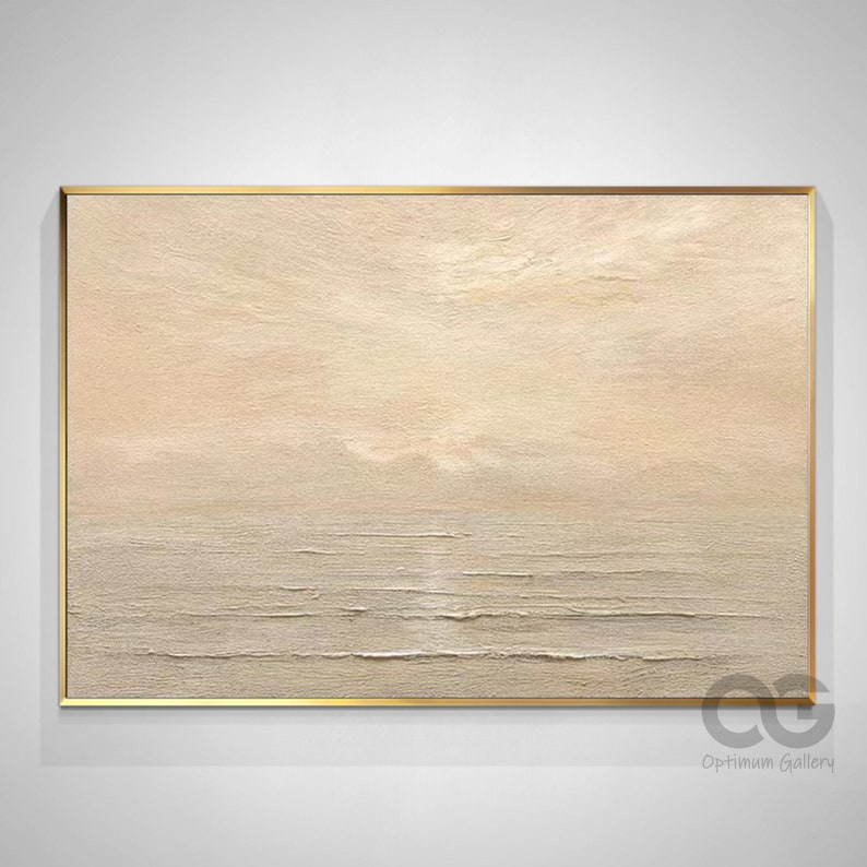 Framed Beach Sunset Painting Acrylic Oeean Scene Canvas - Etsy