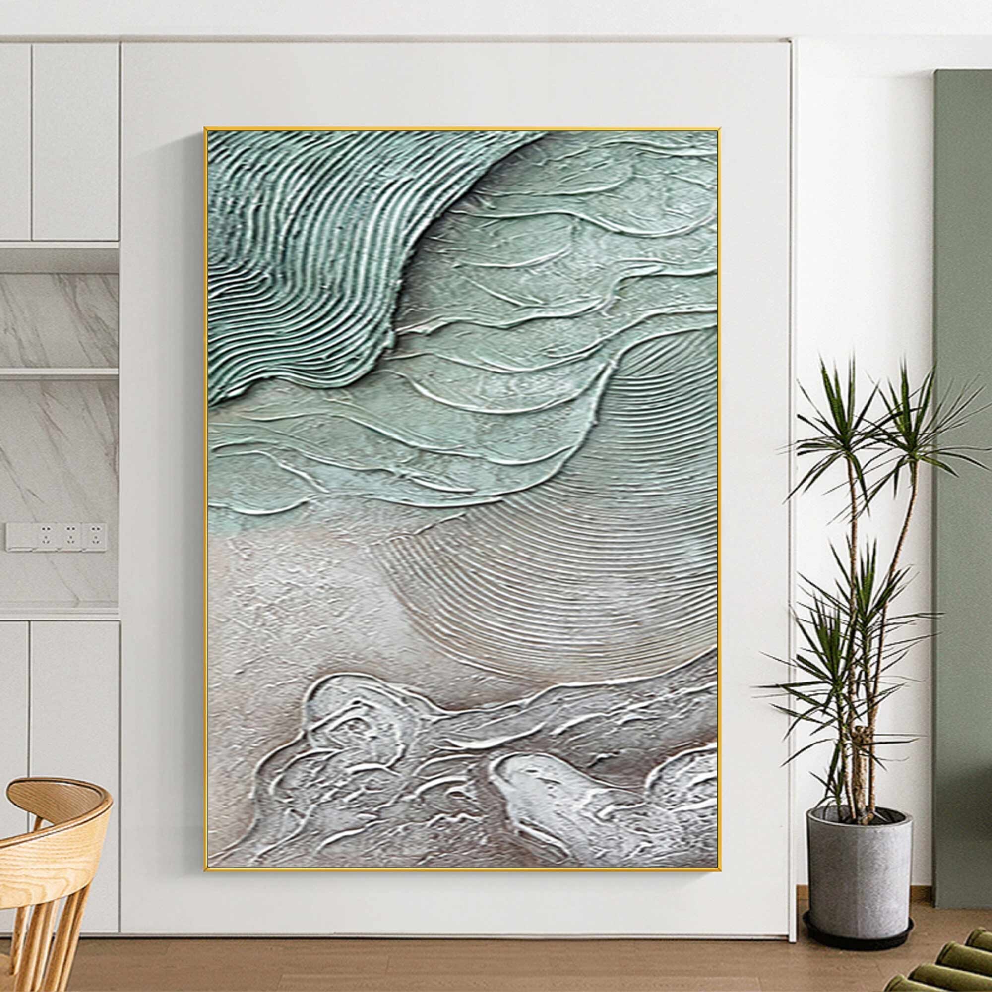Original Blue Ocean Landscape Painting