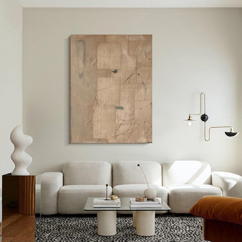 Brown Wabi Sabi Wall Art Brown Beige Abstract Painting Brown Minimalist ...