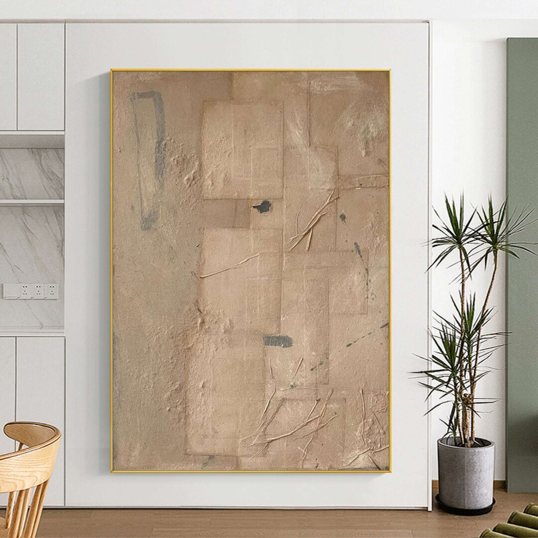 Brown Wabi Sabi Wall Art Brown Beige Abstract Painting Brown Minimalist ...
