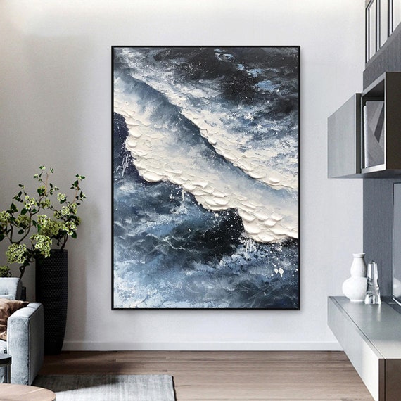 Large 3D Ocean Waves Canvas Painting Large 3D Ocean Waves Wall Art