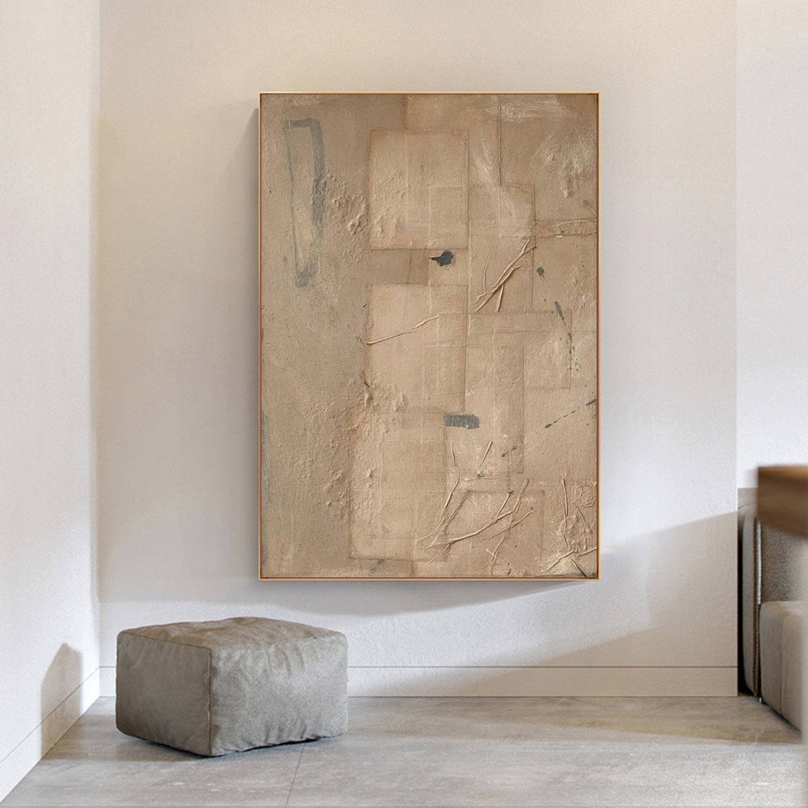 Brown Wabi Sabi Wall Art Brown Beige Abstract Painting Brown Minimalist ...