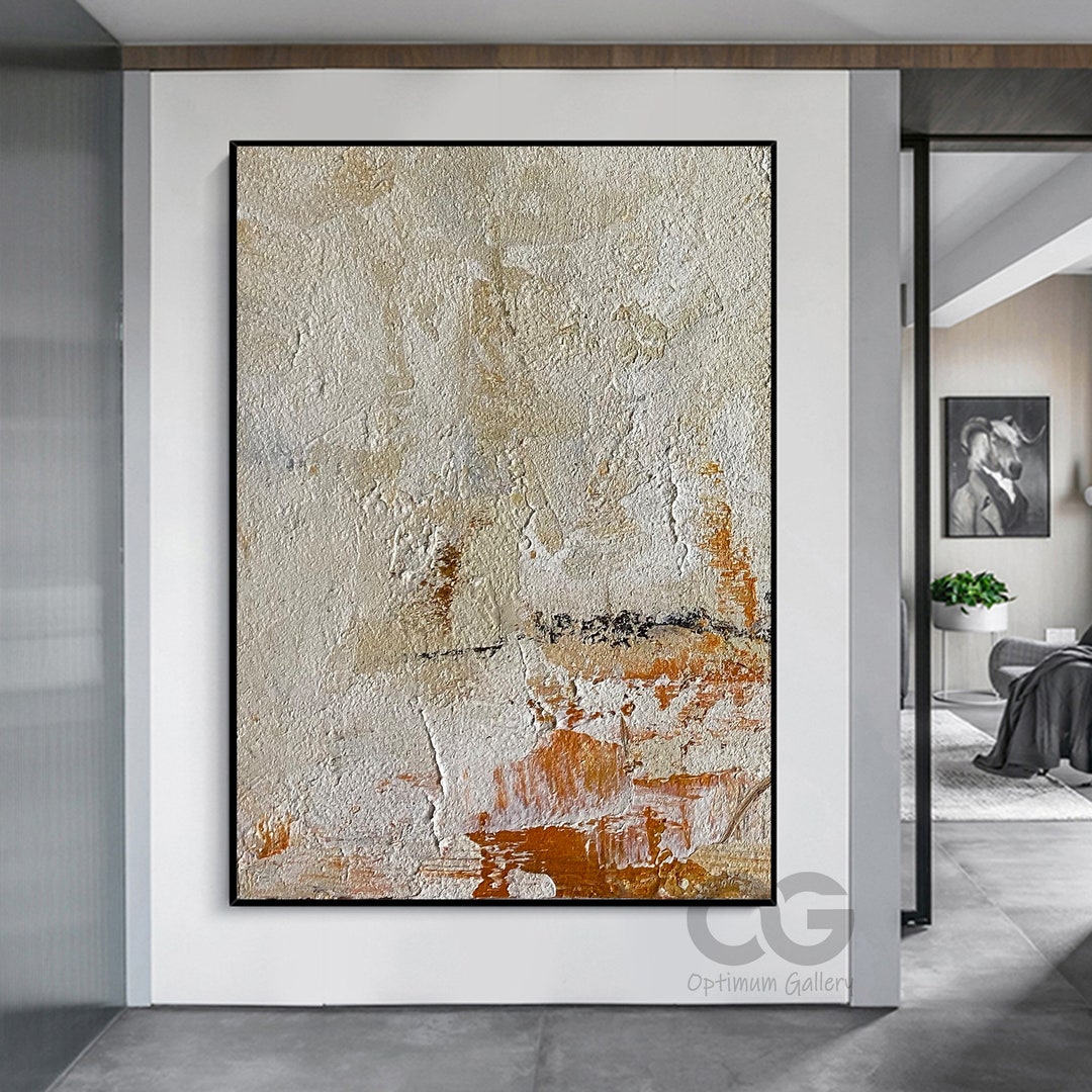 Large Abstract Minimalist Painting Original Beige Minimalist Wall Art ...