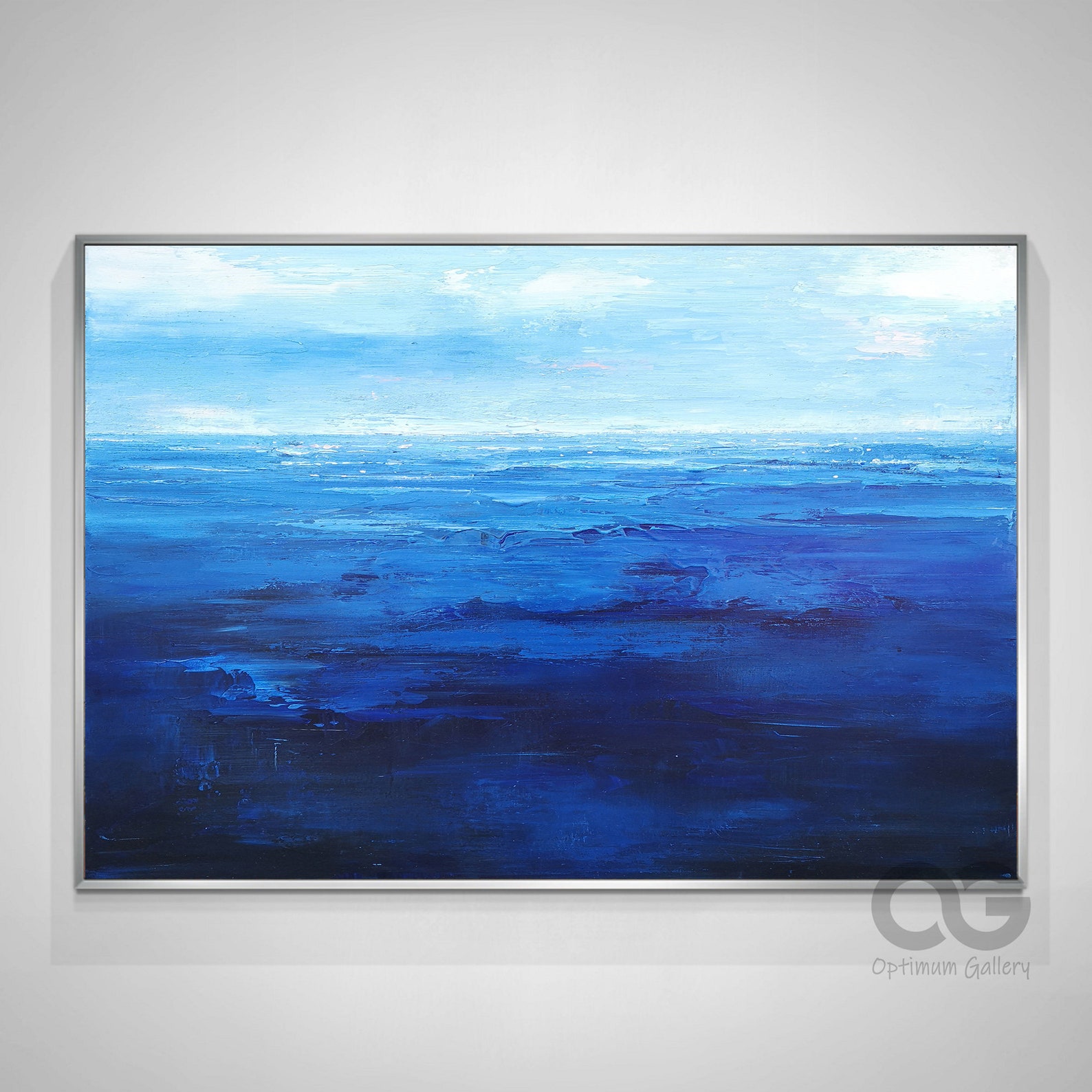 Oversized Deep Blue Ocean Wall Art Large Acrylic Ocean Etsy