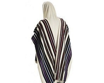 Wool Tallit For Men ,Traditional Jewish Prayer Shawl, 100% Kosher Made In Israel. for bar mitzvah, Judaica gift.