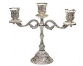 Candelabra Sabbath Candlesticks, Silver Plated jewish cnadle holder, 100 Kosher Made In Israel. judaica wedding gift. Traditional Shbbas