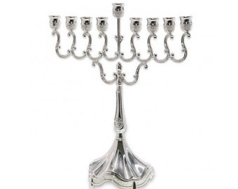 Hhanukah Menorah 9-Branch High Quality Menorah with Star of David, jewish Candle Holder,100% Kosher! Made In Israel, Candelabra.