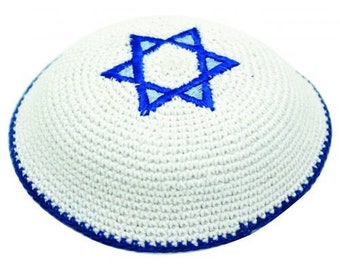 Set of 12 White Satin Kippah Star of David, for Wedding, Bar Mitzvah, Yarmulkah, yamaka, jewish skull cap hat, kippa kippot judaica gift.