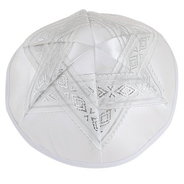 Kippah - Set von 12 Weißen Satin Kippah, zur Hochzeit, Bar oder Fledermaus Mitzvah, Yarmulkah, Yamaka, jüdische Totenkopfmütze, Kippa Kippot Judaica Geschenk.