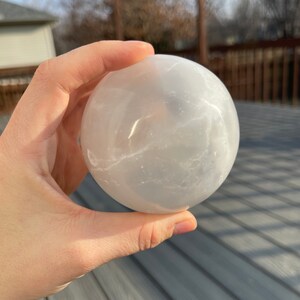 Selenite Sphere, Selenite Crystal, Crystal Healing, Purification stone, Meditation Stone, 3&quot; Selenite Specimen, Charging Stone, Peace stone