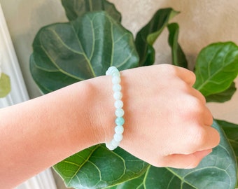 Caribbean Calcite Bracelet • 6mm Gemstone Beads • Healing Crystal Jewelry for Calm & Balance