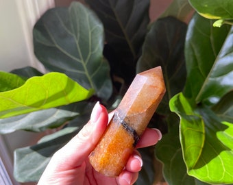 Stunning Pyrite and Golden Aventurine Towers, Solar plexus chakra, personal power crystal, crystal gift, Eight sided obelisk, crystal towers