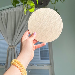 Small Flower of life wood grid, 6” wood grid, crystal grid, grid, crystal healing, grid, sacred geometry, flower of life symbol, handmade