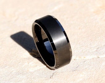 Black Tungsten Ring, Mens Wedding Band, Black Tungsten Wedding Band, Mens Tungsten Ring, Male Wedding Ring, Brushed Tungsten Ring, Mens Ring