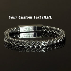 Personalized Gifts For Boyfriend, Bracelet For Men, Boyfriend Bracelet, Anniversary Husband Gifts, Engraved Bracelet, Men&#39;s Chain Bracelet