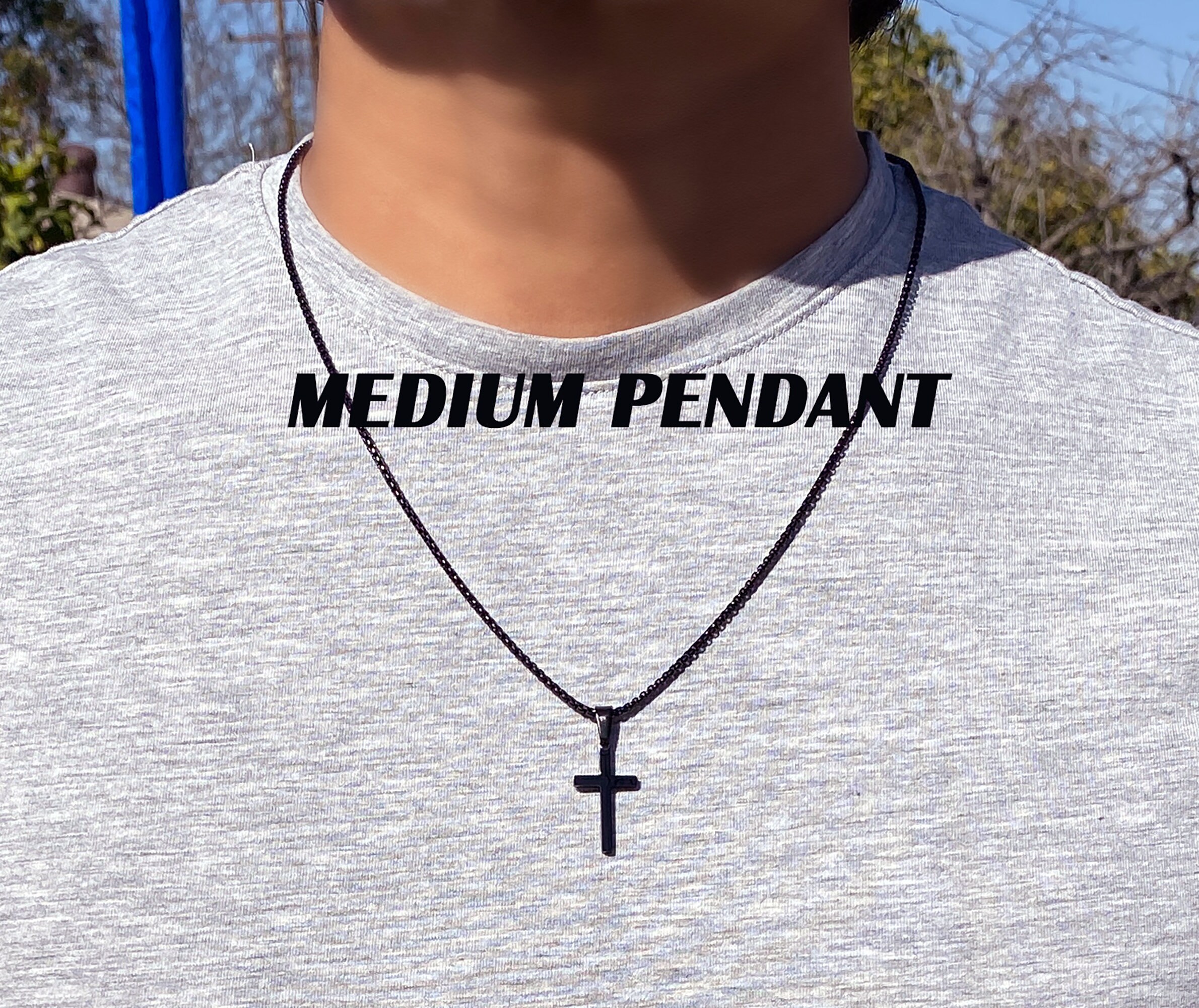 Men's Cross Necklace Black Cross Necklace for Men Men Etsy