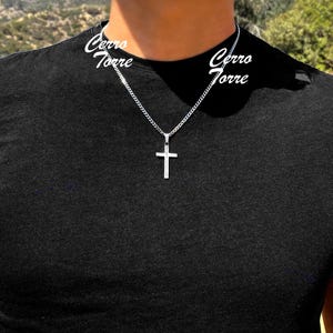 Men&#39;s Necklace, Waterproof Cross Necklace, Mens Silver Necklace, Cuban Chain Necklace for Men, Men Cross Necklace, Boys Necklaces, Mens gift